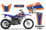 Dirt Bike Graphics Kit Decal Wrap For Yamaha TTR90 TTR90E 2000-2007 DIAMOND RACE BLUE ORANGE
