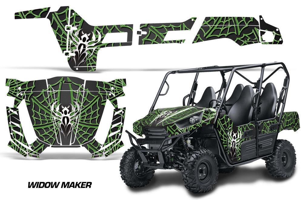 UTV Graphics Kit Decal Wrap For Kawasaki Teryx 800 4 Door 2012-2015 WIDOW GREEN BLACK-atv motorcycle utv parts accessories gear helmets jackets gloves pantsAll Terrain Depot