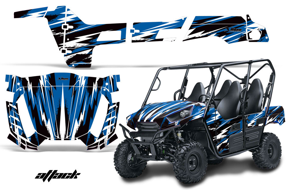 UTV Graphics Kit Decal Wrap For Kawasaki Teryx 800 4 Door 2012-2015 ATTACK BLUE-atv motorcycle utv parts accessories gear helmets jackets gloves pantsAll Terrain Depot
