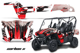 UTV Graphics Kit Decal Wrap For Kawasaki Teryx 800 4 Door 2012-2015 CARBONX RED