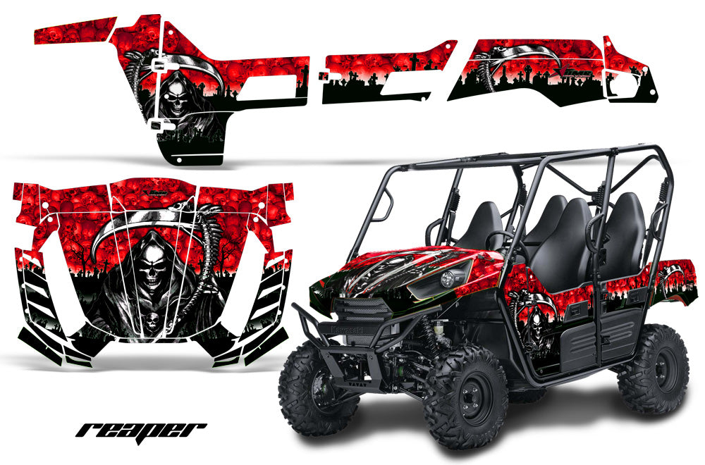 UTV Graphics Kit Decal Wrap For Kawasaki Teryx 800 4 Door 2012-2015 REAPER RED-atv motorcycle utv parts accessories gear helmets jackets gloves pantsAll Terrain Depot