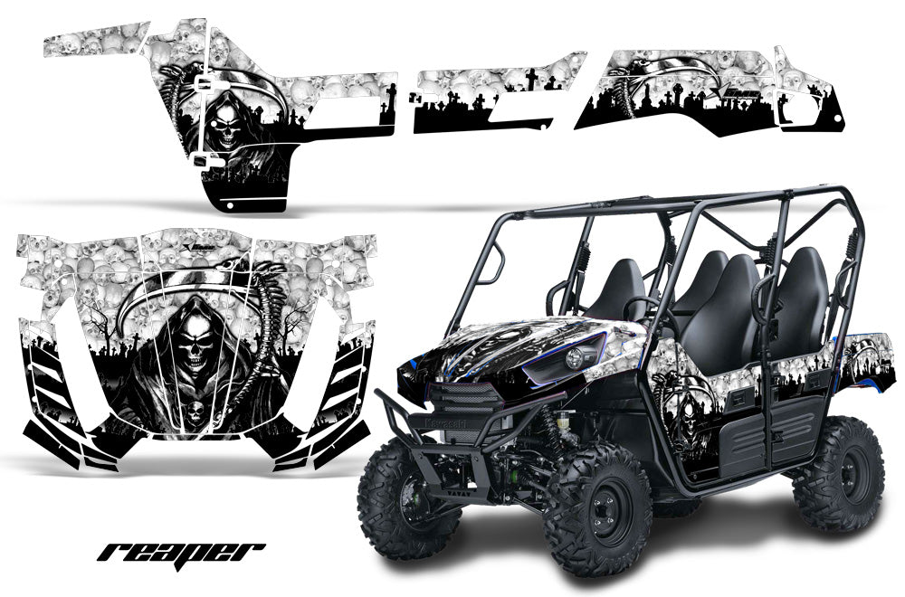 UTV Graphics Kit Decal Wrap For Kawasaki Teryx 800 4 Door 2012-2015 REAPER WHITE-atv motorcycle utv parts accessories gear helmets jackets gloves pantsAll Terrain Depot