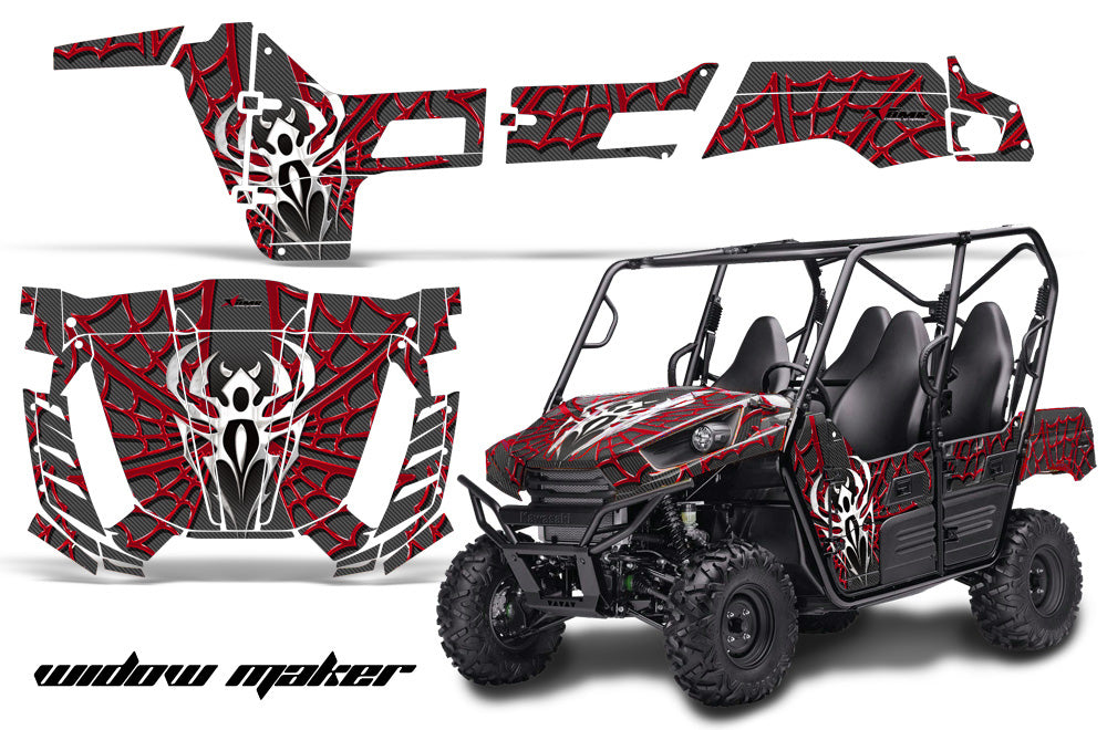 UTV Graphics Kit Decal Wrap For Kawasaki Teryx 800 4 Door 2012-2015 WIDOW RED BLACK-atv motorcycle utv parts accessories gear helmets jackets gloves pantsAll Terrain Depot