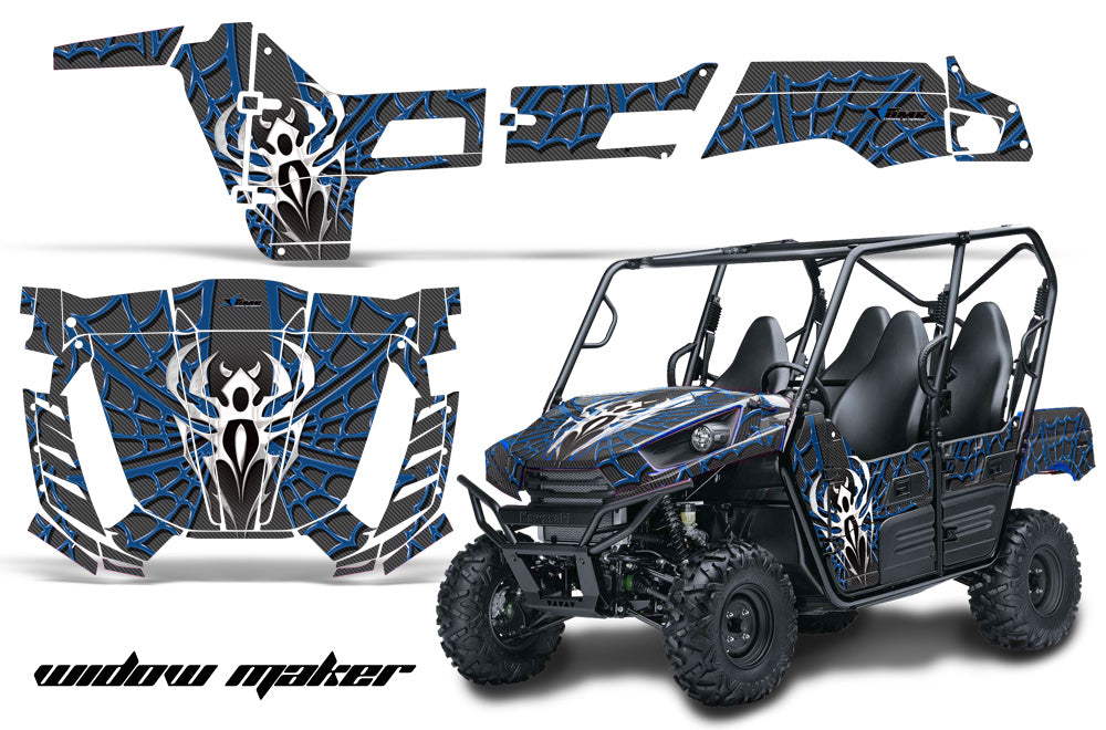 UTV Graphics Kit Decal Wrap For Kawasaki Teryx 800 4 Door 2012-2015 WIDOW BLUE BLACK-atv motorcycle utv parts accessories gear helmets jackets gloves pantsAll Terrain Depot