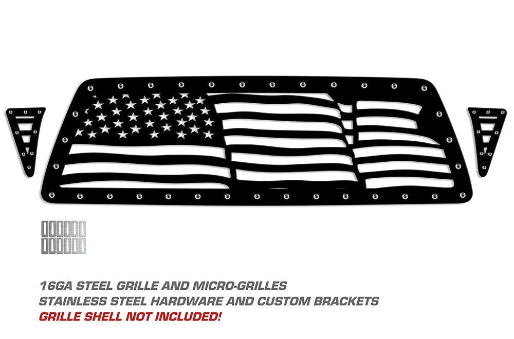 1 Piece Steel Grille for Toyota Tacoma 2005-2011 - WAVY AMERICAN FLAG-atv motorcycle utv parts accessories gear helmets jackets gloves pantsAll Terrain Depot