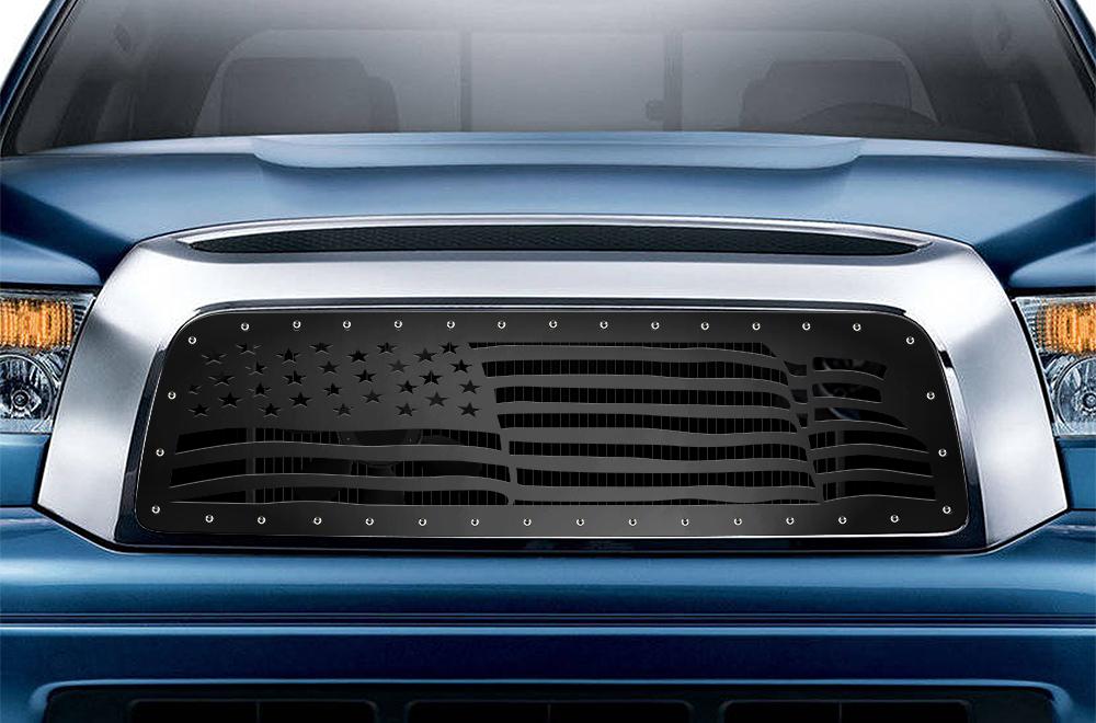 1 Piece Steel Grille for Toyota Tundra 2007-2009 - WAVY AMERICAN FLAG-atv motorcycle utv parts accessories gear helmets jackets gloves pantsAll Terrain Depot