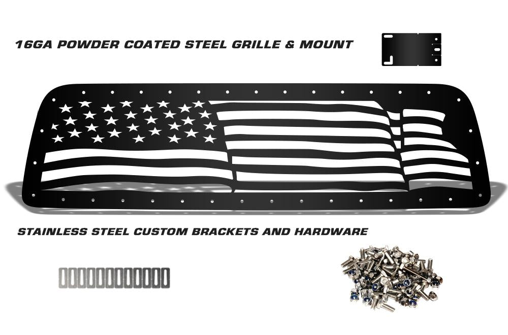 1 Piece Steel Grille for Toyota Tundra 2007-2009 - WAVY AMERICAN FLAG-atv motorcycle utv parts accessories gear helmets jackets gloves pantsAll Terrain Depot