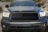 1 Piece Steel Grille for Toyota Tundra 2010-2013 - AMERICAN FLAG w/ BLUE ACRYLIC UNDERLAY