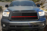 1 Piece Steel Grille for Toyota Tundra 2010-2013 - AMERICAN FLAG w/ RED ACRYLIC UNDERLAY