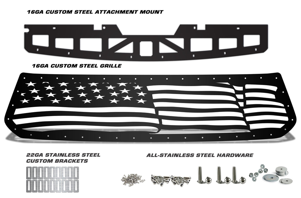 1 Piece Steel Grille for Toyota Tundra 2014-2017 - AMERICAN FLAG WAVE-atv motorcycle utv parts accessories gear helmets jackets gloves pantsAll Terrain Depot