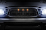 1 Piece Steel Grille for Toyota Tacoma 2001-2004 - BRICKS w/ 3 AMBER LIGHTS