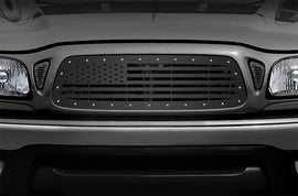 1 Piece Steel Grille for Toyota Tacoma 2001-2004 - AMERICAN FLAG STRAIGHT-atv motorcycle utv parts accessories gear helmets jackets gloves pantsAll Terrain Depot