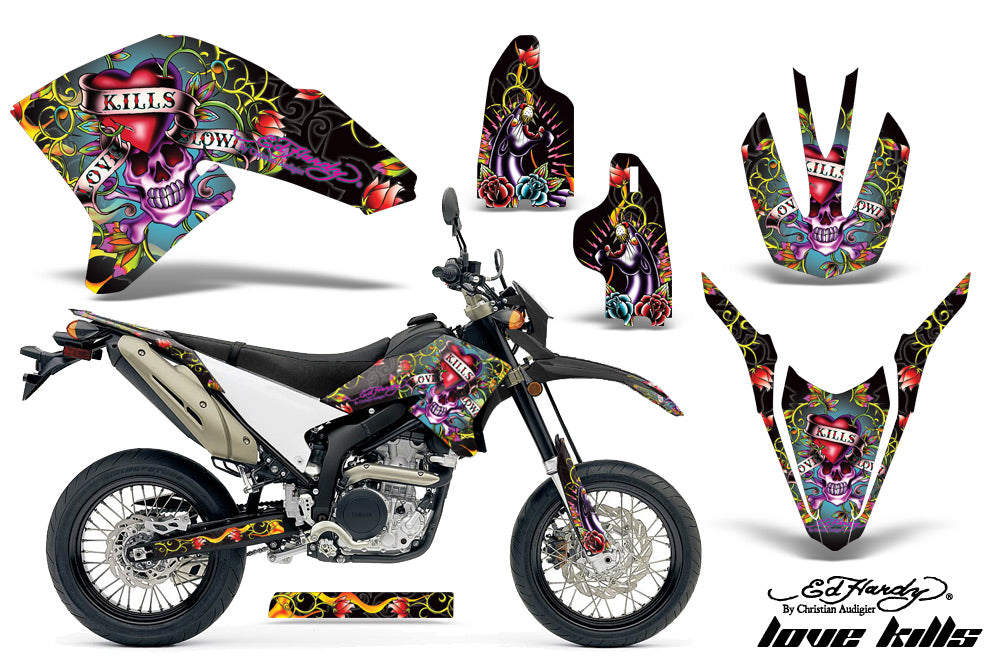 Dirt Bike Decal Graphics Kit Wrap For Yamaha WR250R WR250X 2007-2016 EDHLK BLACK-atv motorcycle utv parts accessories gear helmets jackets gloves pantsAll Terrain Depot