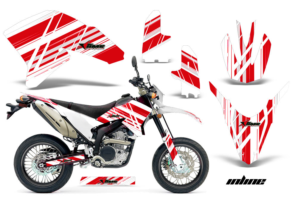 Dirt Bike Decal Graphics Kit Wrap For Yamaha WR250R WR250X 2007-2016 INLINE RED WHITE-atv motorcycle utv parts accessories gear helmets jackets gloves pantsAll Terrain Depot
