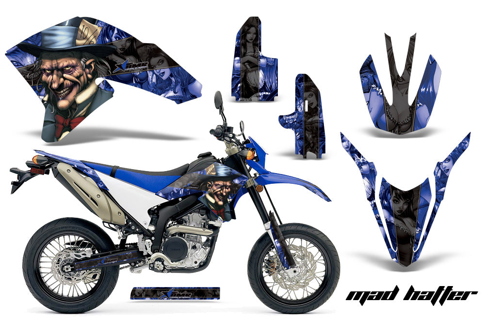 Dirt Bike Decal Graphics Kit Wrap For Yamaha WR250R WR250X 2007-2016 HATTER BLACK BLUE-atv motorcycle utv parts accessories gear helmets jackets gloves pantsAll Terrain Depot