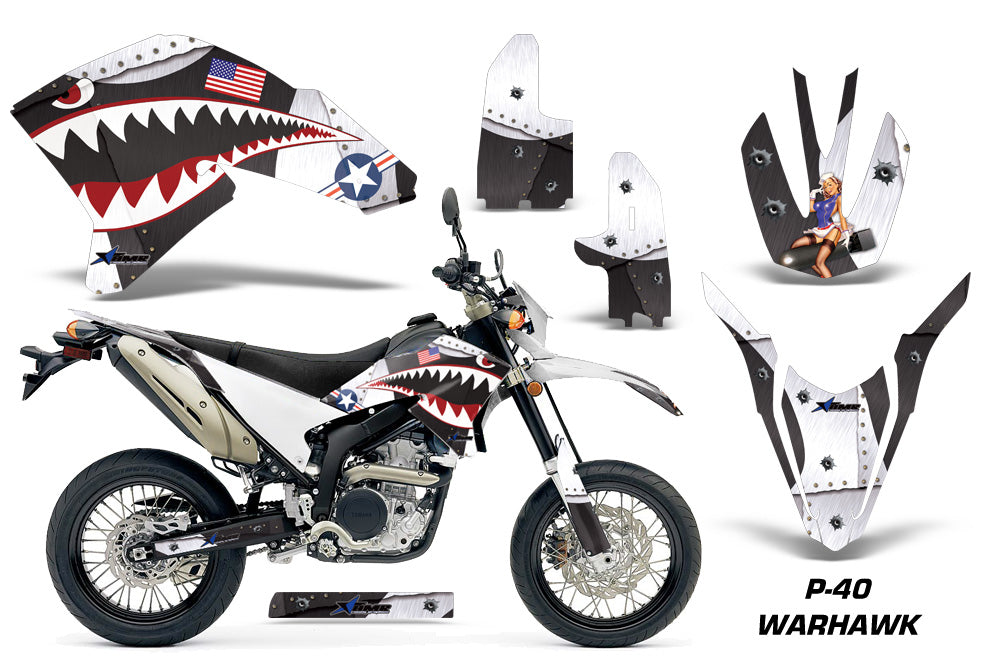 Dirt Bike Decal Graphics Kit Wrap For Yamaha WR250R WR250X 2007-2016 WARHAWK WHITE-atv motorcycle utv parts accessories gear helmets jackets gloves pantsAll Terrain Depot