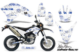 Dirt Bike Decal Graphics Kit Wrap For Yamaha WR250R WR250X 2007-2016 SSSH BLUE WHITE