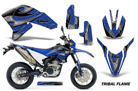Dirt Bike Decal Graphics Kit Wrap For Yamaha WR250R WR250X 2007-2016 TRIBAL BLACK BLUE-atv motorcycle utv parts accessories gear helmets jackets gloves pantsAll Terrain Depot