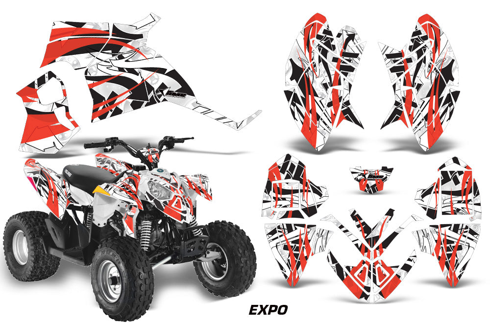 ATV Decal Graphic Kit Quad Wrap For Polaris Outlaw 90 2008-2014 Outlaw 110 2016 EXPO WHITE-atv motorcycle utv parts accessories gear helmets jackets gloves pantsAll Terrain Depot