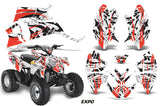 ATV Decal Graphic Kit Quad Wrap For Polaris Outlaw 90 2008-2014 Outlaw 110 2016 EXPO WHITE