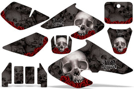 Dirt Bike Graphics Kit Decal Sticker Wrap For Honda XR50R 2000-2003 BONES BLACK-atv motorcycle utv parts accessories gear helmets jackets gloves pantsAll Terrain Depot