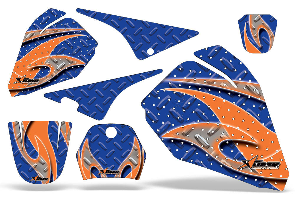 Dirt Bike Decal Graphic Kit Sticker Wrap For Yamaha PW80 PW 80 1996-2006 TRIBAL ORANGE BLUE-atv motorcycle utv parts accessories gear helmets jackets gloves pantsAll Terrain Depot