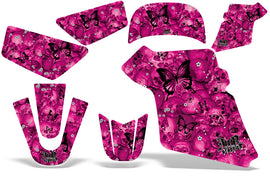 Dirt Bike Graphics Kit MX Decal Wrap For Yamaha PW50 PW 50 1990-2019 BUTTERFLIES BLACK PINK-atv motorcycle utv parts accessories gear helmets jackets gloves pantsAll Terrain Depot