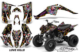 ATV Decal Graphic Kit Quad Sticker Wrap For Yamaha Raptor 350 2004-2014 EDHLK BLACK