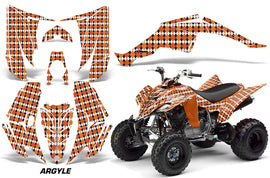 ATV Decal Graphic Kit Quad Sticker Wrap For Yamaha Raptor 350 2004-2014 ARGYLE ORANGE-atv motorcycle utv parts accessories gear helmets jackets gloves pantsAll Terrain Depot