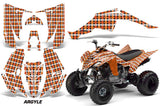 ATV Decal Graphic Kit Quad Sticker Wrap For Yamaha Raptor 350 2004-2014 ARGYLE ORANGE