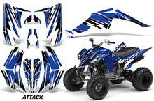 Load image into Gallery viewer, ATV Decal Graphic Kit Quad Sticker Wrap For Yamaha Raptor 350 2004-2014 ATTACK BLUE-atv motorcycle utv parts accessories gear helmets jackets gloves pantsAll Terrain Depot