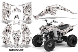 ATV Decal Graphic Kit Quad Sticker Wrap For Yamaha Raptor 350 2004-2014 BUTTERFLIES BLACK WHITE-atv motorcycle utv parts accessories gear helmets jackets gloves pantsAll Terrain Depot