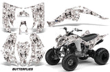 ATV Decal Graphic Kit Quad Sticker Wrap For Yamaha Raptor 350 2004-2014 BUTTERFLIES BLACK WHITE