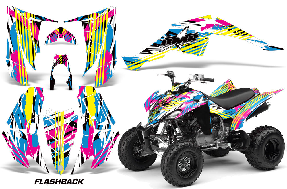 ATV Decal Graphic Kit Quad Sticker Wrap For Yamaha Raptor 350 2004-2014 FLASHBACK-atv motorcycle utv parts accessories gear helmets jackets gloves pantsAll Terrain Depot
