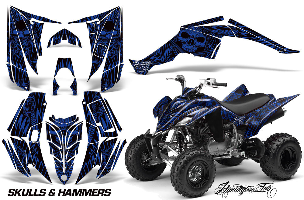 ATV Decal Graphic Kit Quad Sticker Wrap For Yamaha Raptor 350 2004-2014 HISH BLUE-atv motorcycle utv parts accessories gear helmets jackets gloves pantsAll Terrain Depot