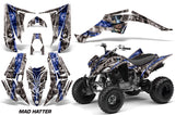 ATV Decal Graphic Kit Quad Sticker Wrap For Yamaha Raptor 350 2004-2014 HATTER SILVER BLUE