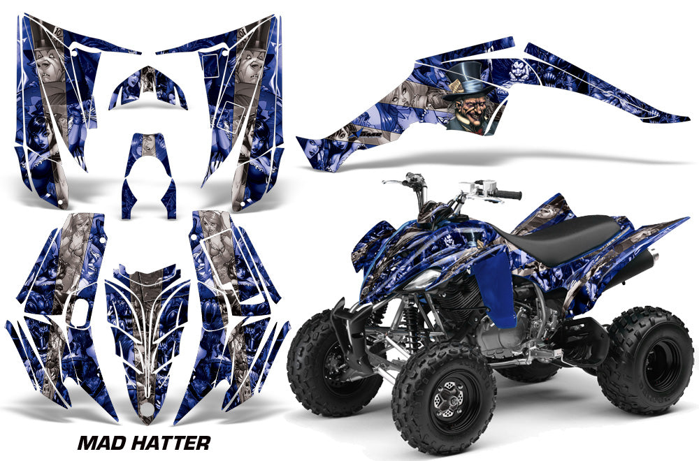 ATV Decal Graphic Kit Quad Sticker Wrap For Yamaha Raptor 350 2004-2014 HATTER BLUE SILVER-atv motorcycle utv parts accessories gear helmets jackets gloves pantsAll Terrain Depot