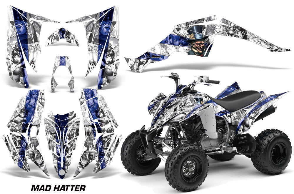 ATV Decal Graphic Kit Quad Sticker Wrap For Yamaha Raptor 350 2004-2014 HATTER BLUE WHITE-atv motorcycle utv parts accessories gear helmets jackets gloves pantsAll Terrain Depot