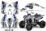 ATV Decal Graphic Kit Quad Sticker Wrap For Yamaha Raptor 350 2004-2014 HATTER BLUE WHITE