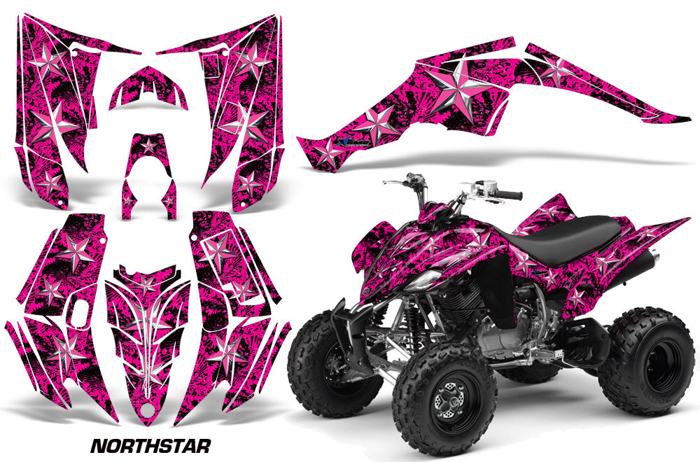 ATV Decal Graphic Kit Quad Sticker Wrap For Yamaha Raptor 350 2004-2014 NORTHSTAR CHROME PINK-atv motorcycle utv parts accessories gear helmets jackets gloves pantsAll Terrain Depot