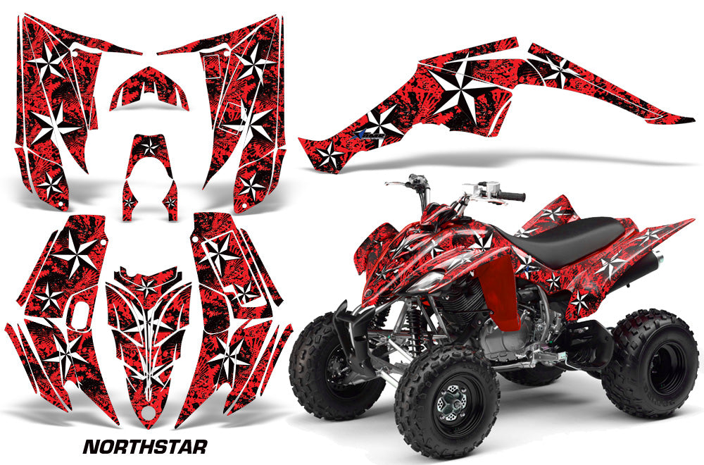 ATV Decal Graphic Kit Quad Sticker Wrap For Yamaha Raptor 350 2004-2014 NORTHSTAR RED-atv motorcycle utv parts accessories gear helmets jackets gloves pantsAll Terrain Depot