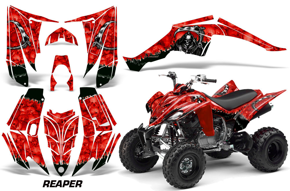 ATV Decal Graphic Kit Quad Sticker Wrap For Yamaha Raptor 350 2004-2014 REAPER RED-atv motorcycle utv parts accessories gear helmets jackets gloves pantsAll Terrain Depot