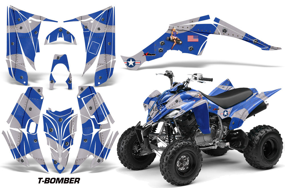 ATV Decal Graphic Kit Quad Sticker Wrap For Yamaha Raptor 350 2004-2014 TBOMBER BLUE-atv motorcycle utv parts accessories gear helmets jackets gloves pantsAll Terrain Depot