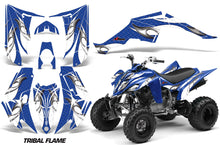 Load image into Gallery viewer, ATV Decal Graphic Kit Quad Sticker Wrap For Yamaha Raptor 350 2004-2014 TRIBAL WHITE BLUE-atv motorcycle utv parts accessories gear helmets jackets gloves pantsAll Terrain Depot