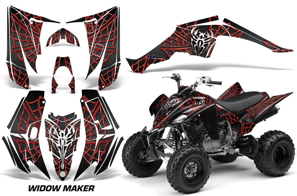 ATV Decal Graphic Kit Quad Sticker Wrap For Yamaha Raptor 350 2004-2014 WIDOW RED BLACK-atv motorcycle utv parts accessories gear helmets jackets gloves pantsAll Terrain Depot