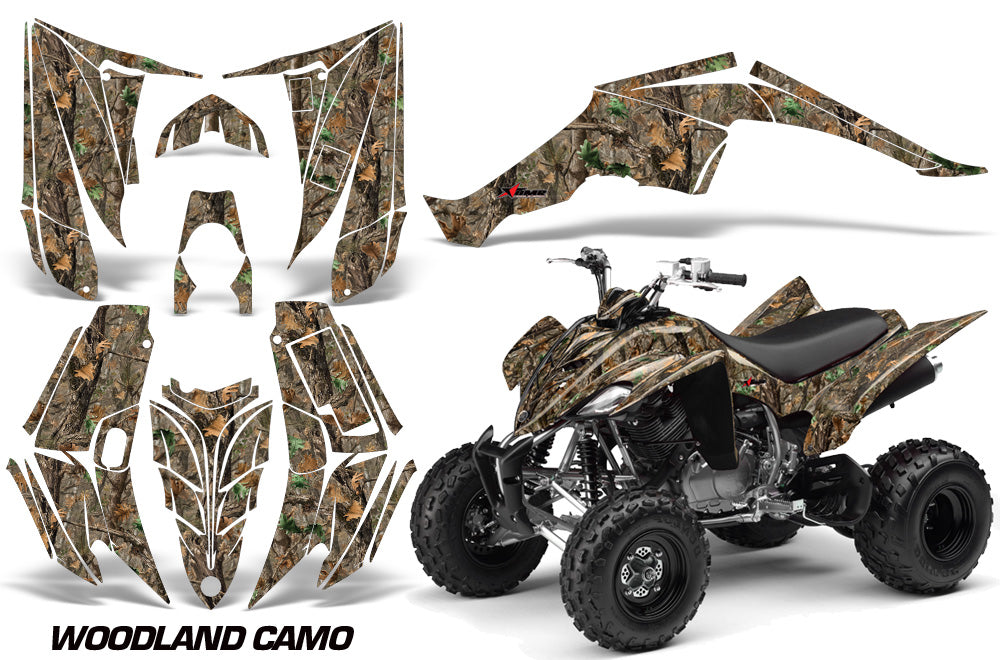 ATV Decal Graphic Kit Quad Sticker Wrap For Yamaha Raptor 350 2004-2014 WOODLAND CAMO-atv motorcycle utv parts accessories gear helmets jackets gloves pantsAll Terrain Depot