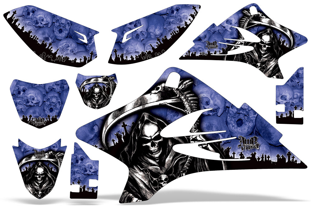 Dirt Bike Graphics Kit Decal Sticker Wrap For Yamaha TTR50 2006-2018 REAPER BLUE-atv motorcycle utv parts accessories gear helmets jackets gloves pantsAll Terrain Depot