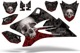 Dirt Bike Graphics Kit Decal Sticker Wrap For Yamaha TTR50 2006-2018 BONES BLACK-atv motorcycle utv parts accessories gear helmets jackets gloves pantsAll Terrain Depot