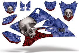 Dirt Bike Graphics Kit Decal Sticker Wrap For Yamaha TTR50 2006-2018 BONES BLUE-atv motorcycle utv parts accessories gear helmets jackets gloves pantsAll Terrain Depot