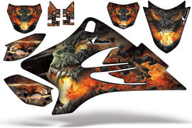 Dirt Bike Graphics Kit Decal Sticker Wrap For Yamaha TTR50 2006-2018 FIRESTORM BLACK-atv motorcycle utv parts accessories gear helmets jackets gloves pantsAll Terrain Depot